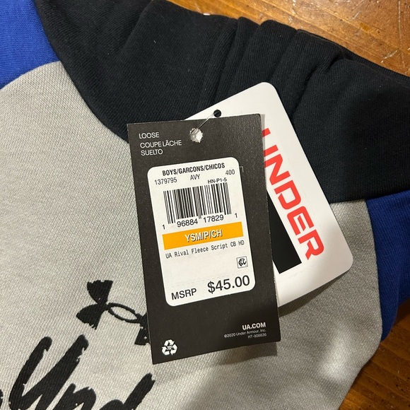 NWT tags under armour little boys sweatshirt - Picture 2 of 5